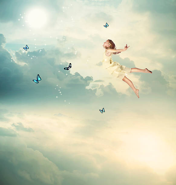 istock Little Girl Flying at Twilight 162677710