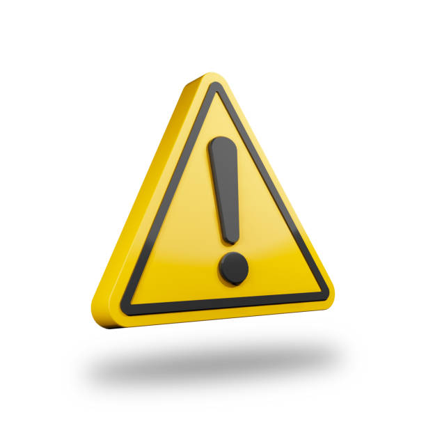 istock Yellow Caution sign with exclamation mark isolated on white background 3D Illustration 1626793152