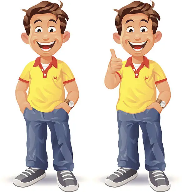Vector illustration of Boy Thumbs Up