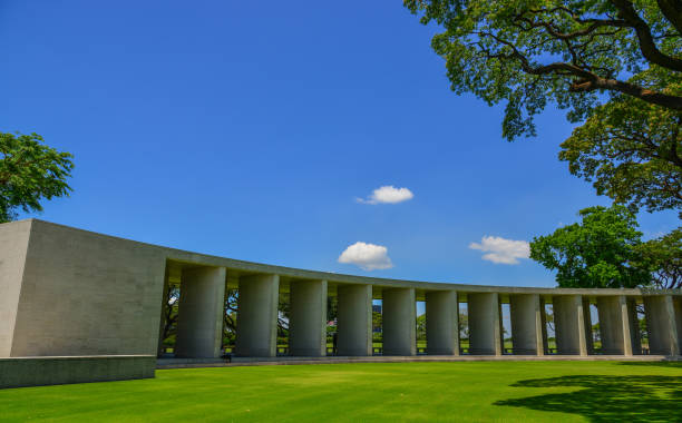 Manila American Cemetery and Memorial Manila, Philippines - Apr 13, 2017. View of Manila American Cemetery. Cemetery honors the American and allied servicemen who died in World War II. taguig stock pictures, royalty-free photos & images