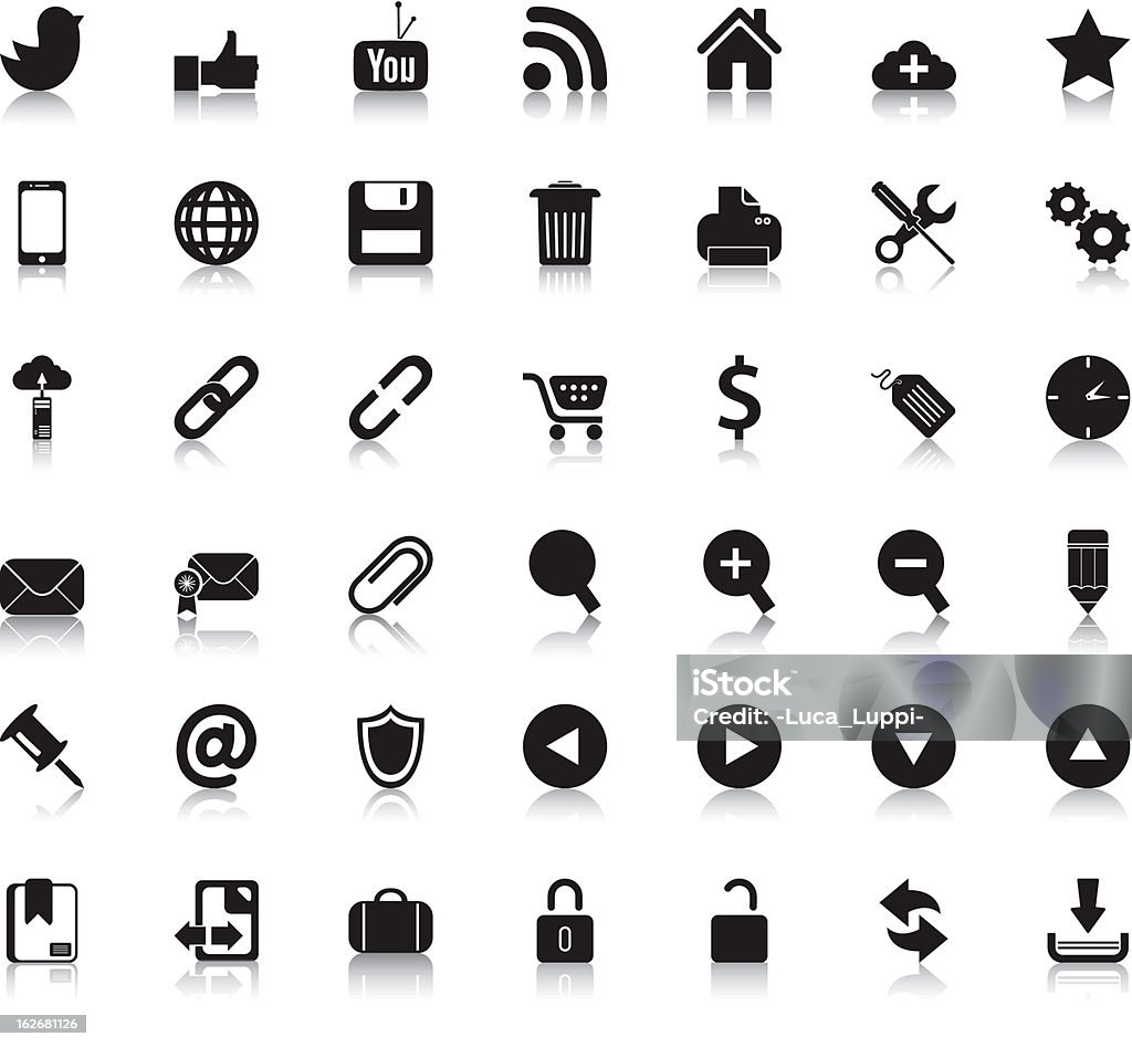 Iconos de redes sociales Web - arte vectorial de Ícono libre de derechos