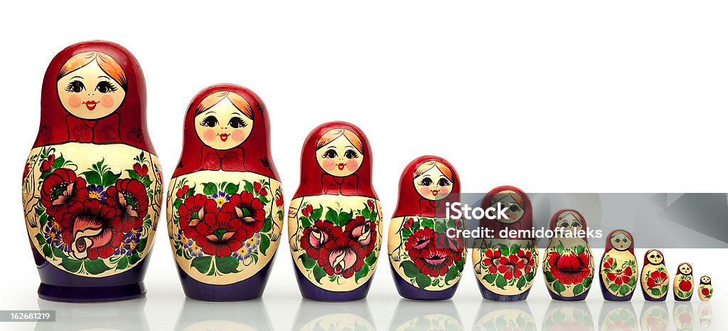 Nested doll Nested doll - a Old national Russian doll of handwork. Russian Nesting Doll Stock Photo