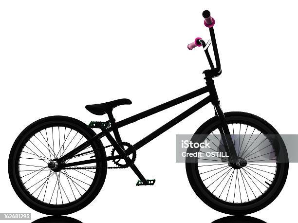 Bmx Велосипед Силуэт — стоковые фотографии и другие картинки Велосипедный мотокросс - Велосипедный мотокросс, Белый фон, Без людей