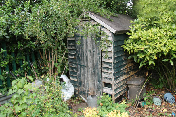 Wooden Shed. stock photo