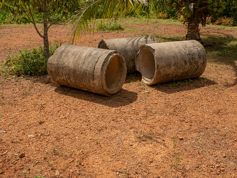 Old cement water pipe, no longer in use