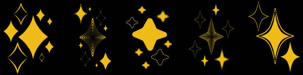 ilustrações de stock, clip art, desenhos animados e ícones de shine sparkle icon. vector blink star for logo, sparkle clipart - report card flash