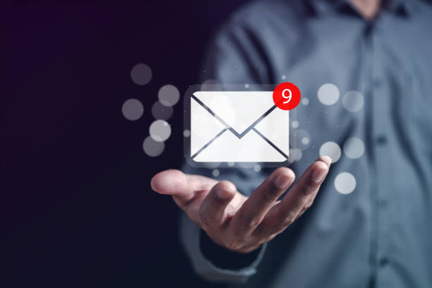 istock Email Sending online connection network, businessman using online letter contact and communication, email icon, email marketing, send e-mail or newsletter, online working internet network. 1626873719