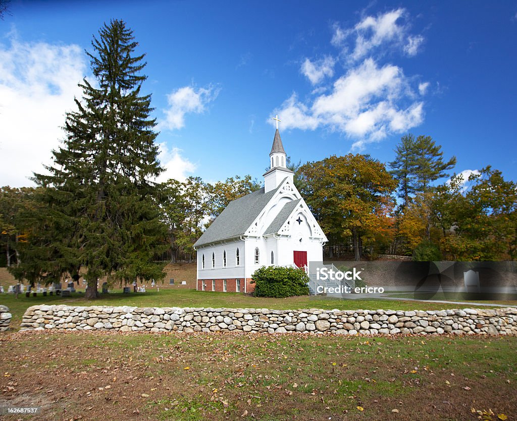 New England weiße Kirche - Lizenzfrei Alt Stock-Foto