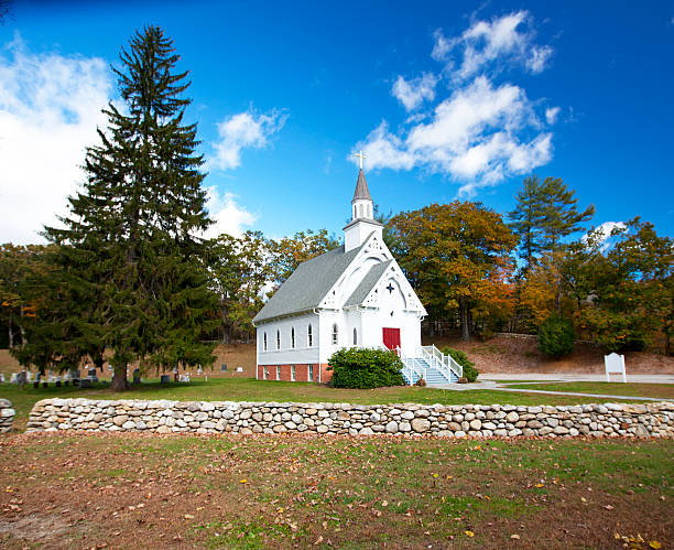 istock New England white church 162687537