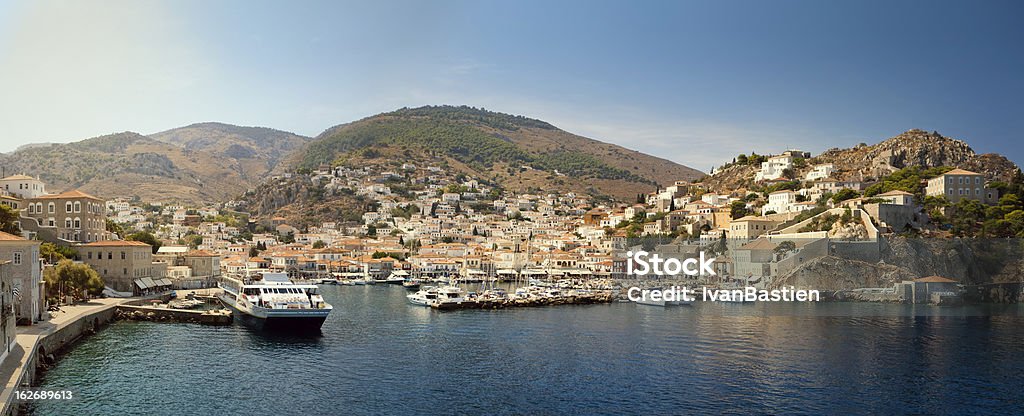 Hydra harbour Hydra harbour on Hydra Island in Greece Aegean Sea Stock Photo