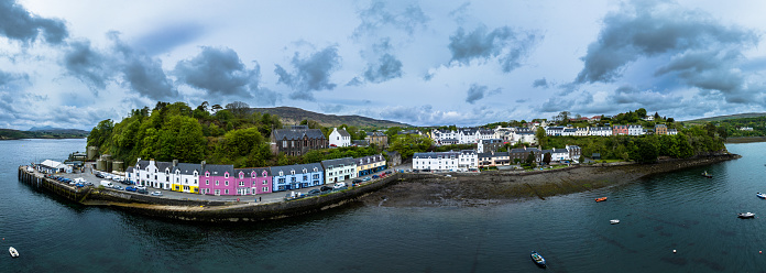 Portree is the largest town on, and capital of, the Isle of Skye in the Inner Hebrides of Scotland. It is the location for the only secondary school on the island, Portree High School. Public transport services are limited to buses. Portree has a harbour, fringed by cliffs, with a pier designed by Thomas Telford.