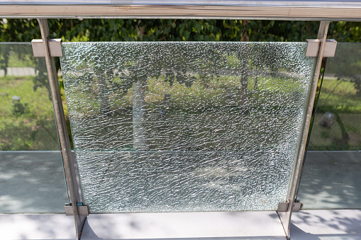 Shattered glass fence