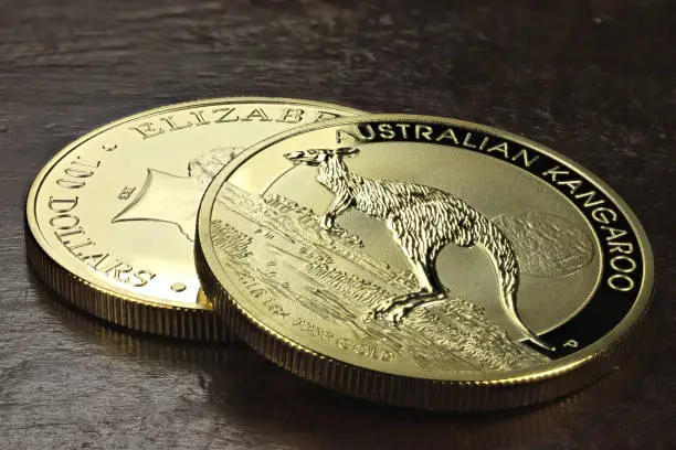 Photo of 1 ounce Australian Kangaroo gold bullion coins