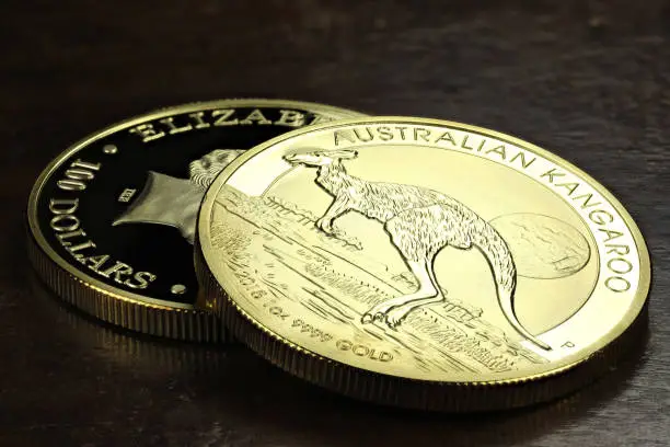 Photo of 1 ounce Australian Kangaroo gold bullion coins