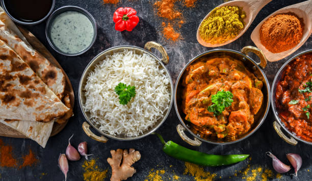 istock Hot madras paneer and vegetable masala with rice 1626919741
