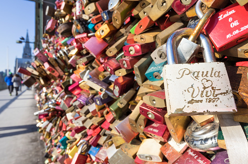 love locks at the Hohenzollern Bridge in Cologne, Germany