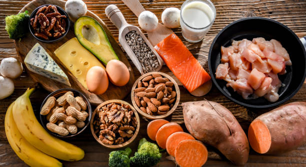 istock Composition with food products rich in biotin 1626922932