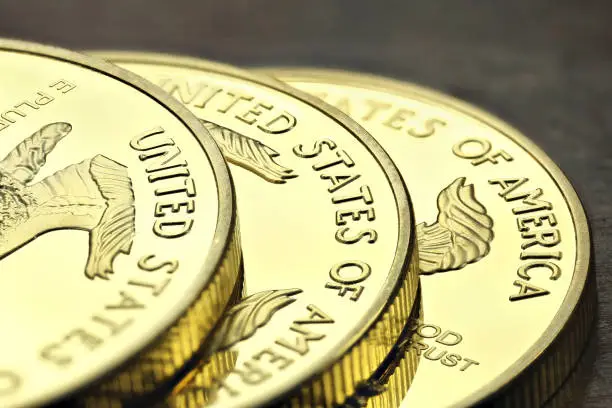 Photo of 1 ounce American gold eagle bullion coins