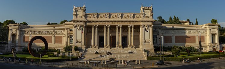 Front view of the National Gallery of Modern Art (Galleria nazionale d'arte moderna e contemporanea), Rome Italy August 2023