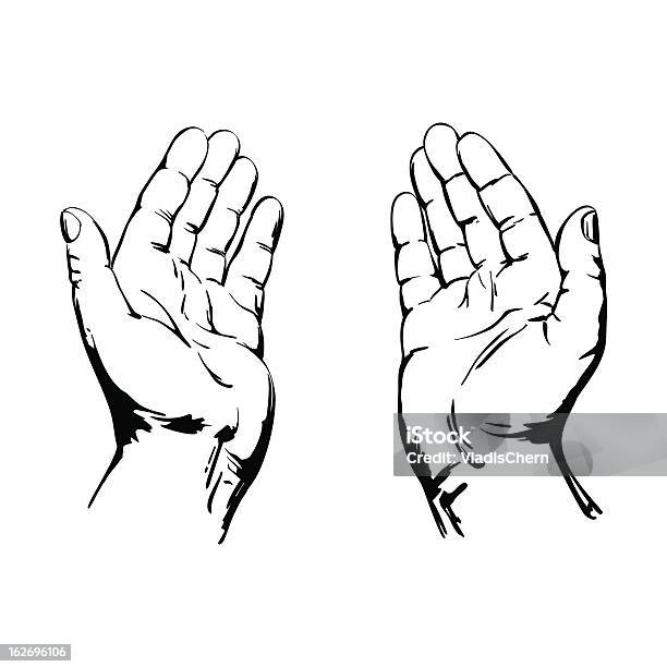 Молиться Руки — стоковая векторная графика и другие изображения на тему Анатомия - Анатомия, Баптизм, Векторная графика