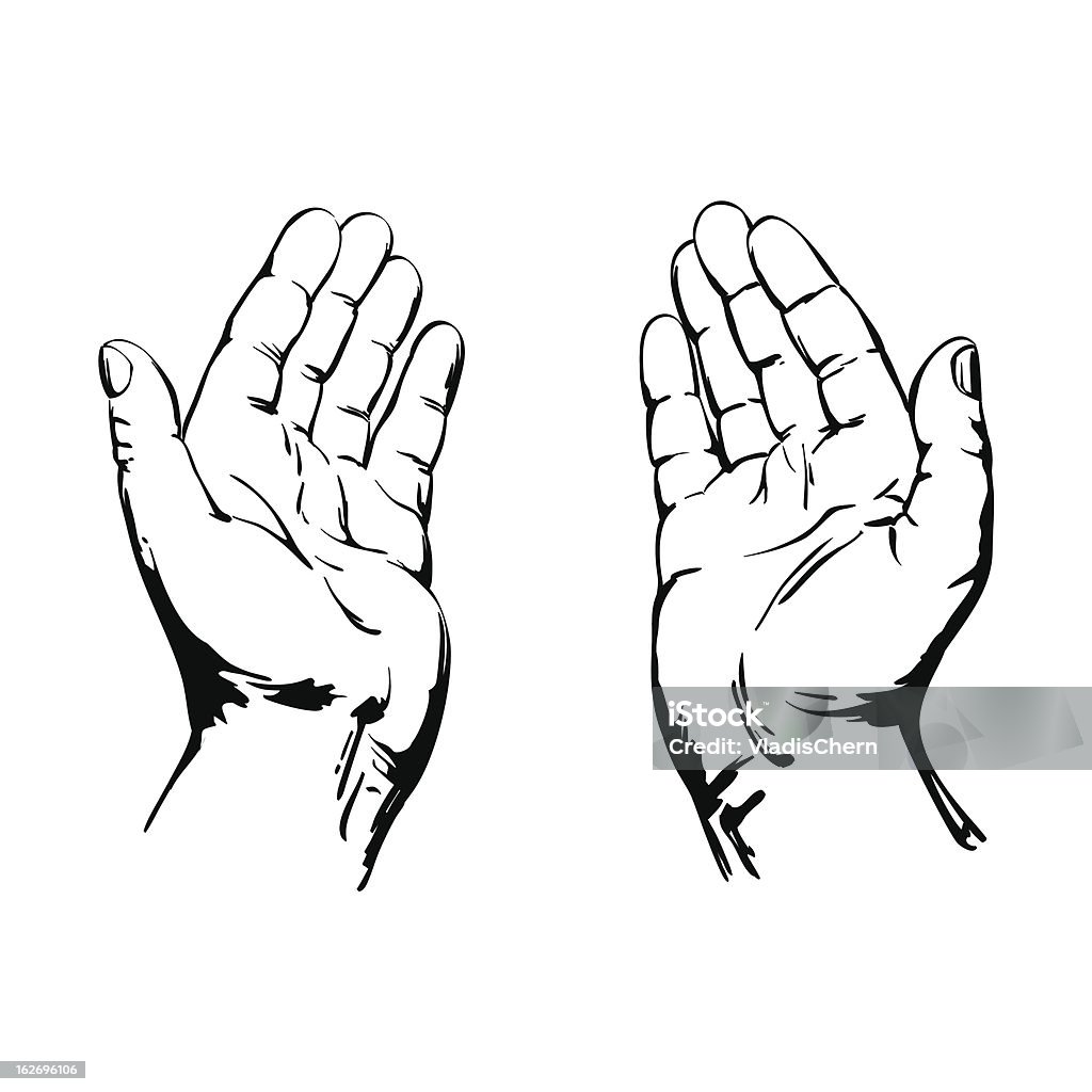Praying Hands Praying Hands drawing vector illustration realistic sketch Adult stock vector