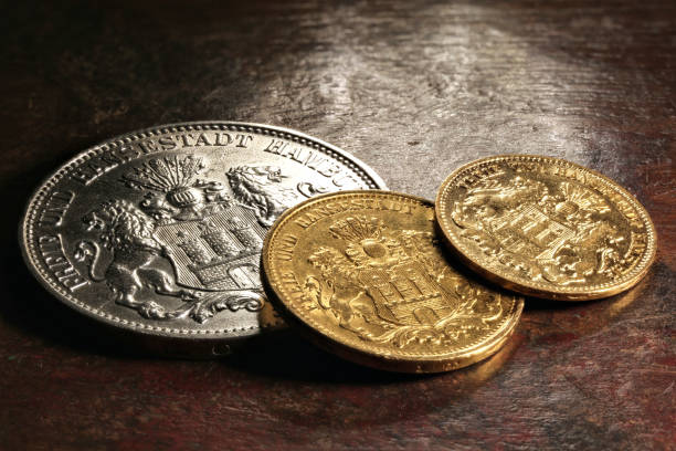 istock Hamburg silver and gold coins (German Empire Mark) 1626973108