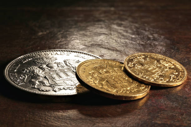 istock Hamburg silver and gold coins (German Empire Mark) 1626973134