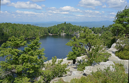 Minnewaska State Park Preserve located on Shawangunk Ridge in Ulster County, New York. Beautiful landscape with Lake Minnewaska