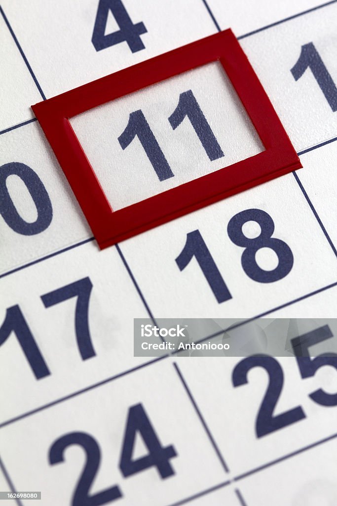 Calendar The number 11 selection on the calendar Arts Culture and Entertainment Stock Photo