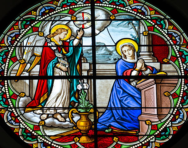istock Glass window in church 162698917