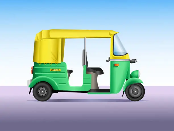 Vector illustration of Motor rickshaw