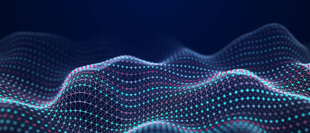 istock Abstract blue background of points and lines. Wave of particles. Network. Cyber structure. Big data stream. 3d rendering 1627019586