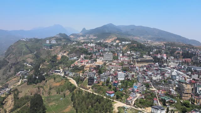 The aerial view of Sapa in Northern Vietnam