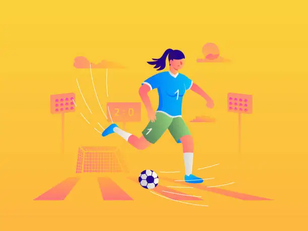 Vector illustration of Female Soccer