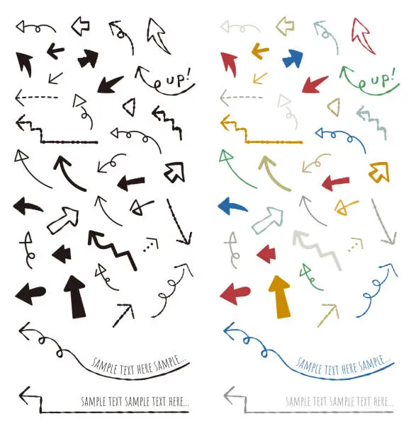 Vector illustration of arrow collection