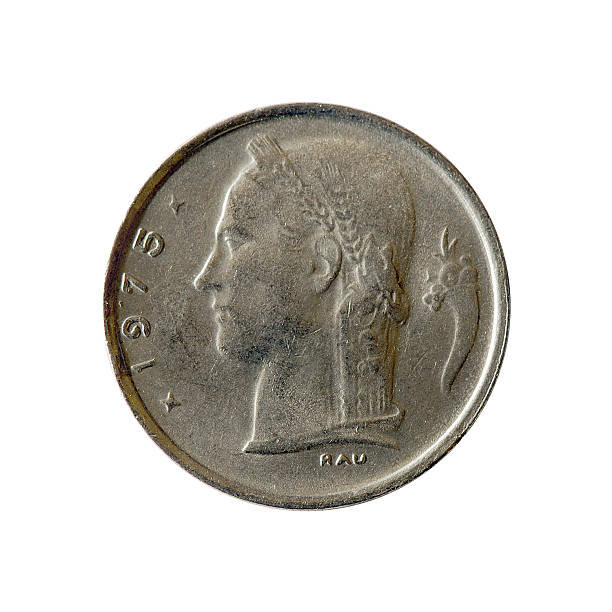 istock Coin macro isolated on white: 1 Belgian Franc 162705837