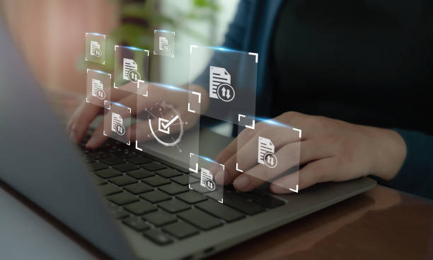 istock Online document approval concept. For faster and more efficient approval of documents, eliminating the need for manual paperwork and reducing errors. saves time and money. E document management. 1627076726