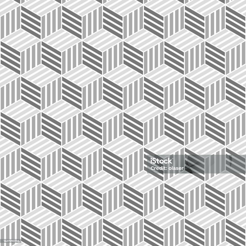 Dynamic Cube Patterns A Pattern Consisting Of Stripes Adorning Cube Shapes Creating A Dynamic ...