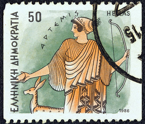 istock Greek stamp shows goddess Artemis (1986) 162709507