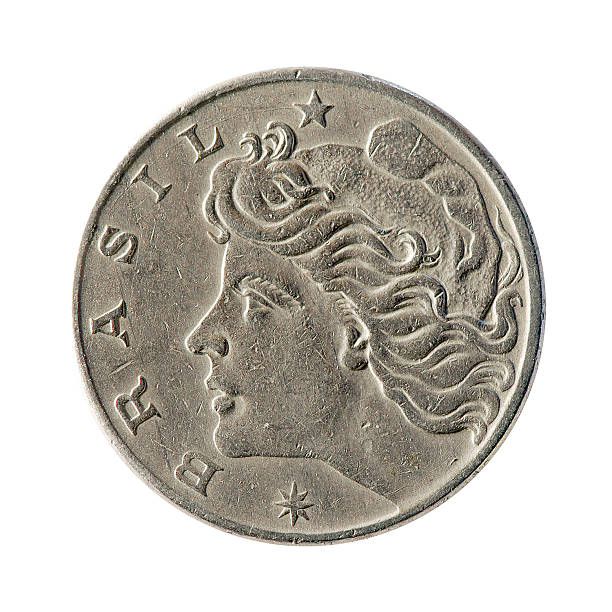 istock Coin macro isolated on white: 20 Brazilian Centavos 162709890