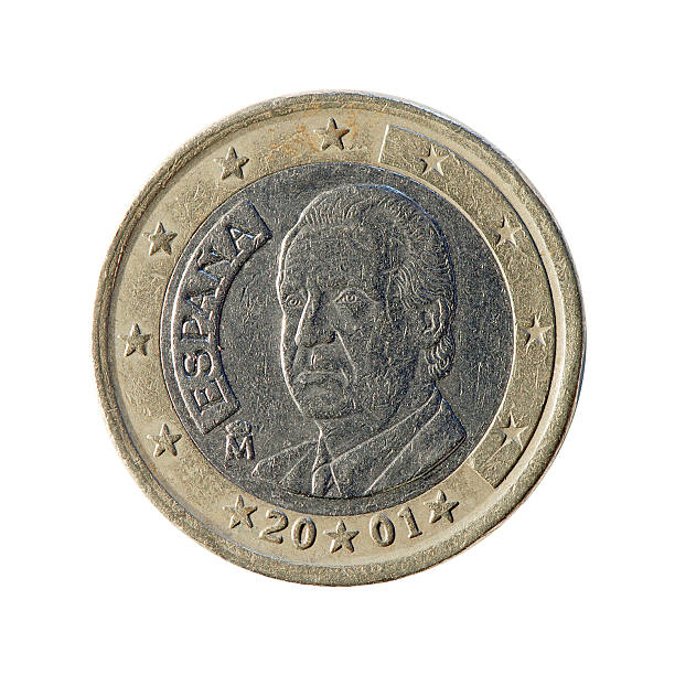 istock Coin macro isolated on white: 1 Euro 162709898