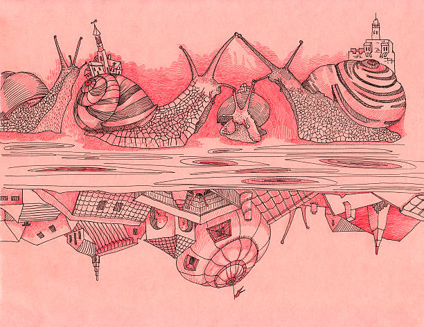 snailville - ilustração de arte em vetor