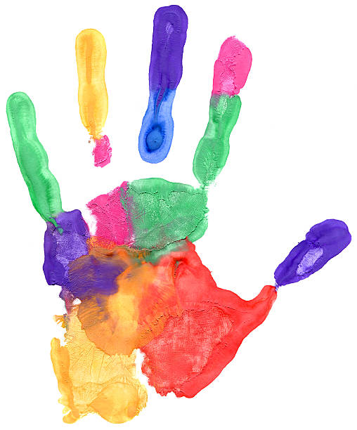 istock Close up of colored hand print 162711444