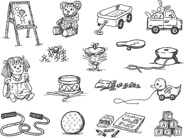 spielzeug und kritzeleien - rag doll stock-grafiken, -clipart, -cartoons und -symbole