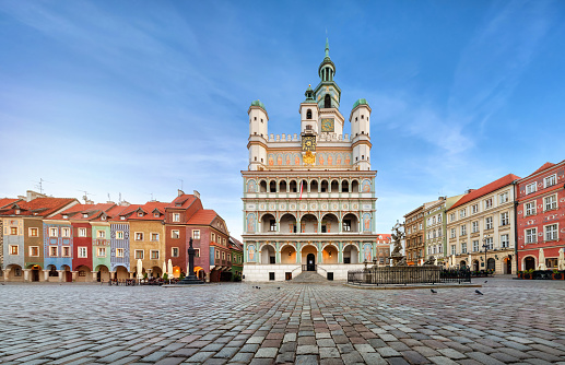Building of historic City Hall located on Stary Rynek square in Poznan, Poland