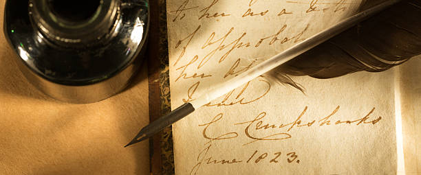 istock Old book with feather and inkpot 162714170
