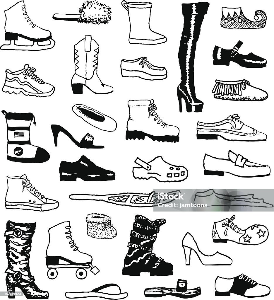 Shoe Doodles A variety of shoes in a doodle style. Shoe stock vector