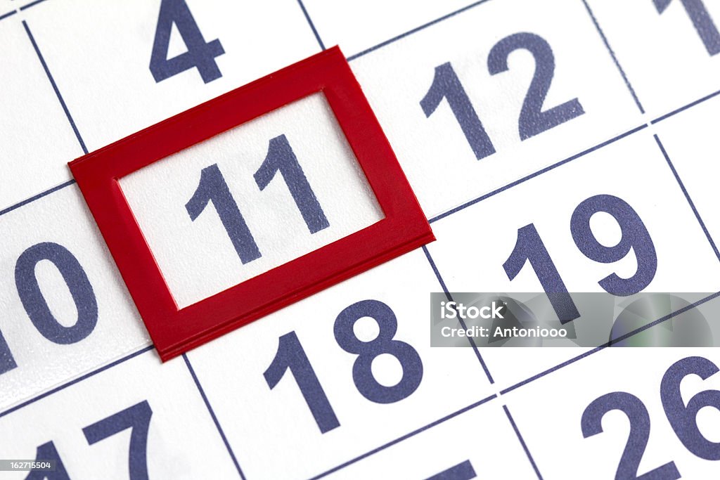 Calendar The number 11 selection on the calendar Arts Culture and Entertainment Stock Photo