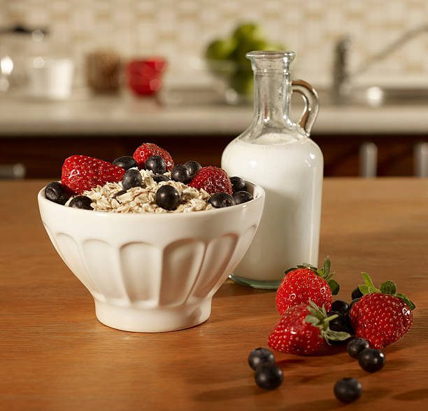 istock Milk and a bowl of muesli 162716313
