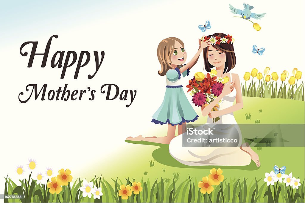 Mothers day A vector illustration of happy mothers day card Adult stock vector